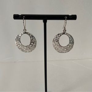 Sterling Silver Floral Design Earrings